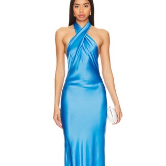 Amanda Uprichard Galilea Gown in Blue Jay - Picture 1 of 12